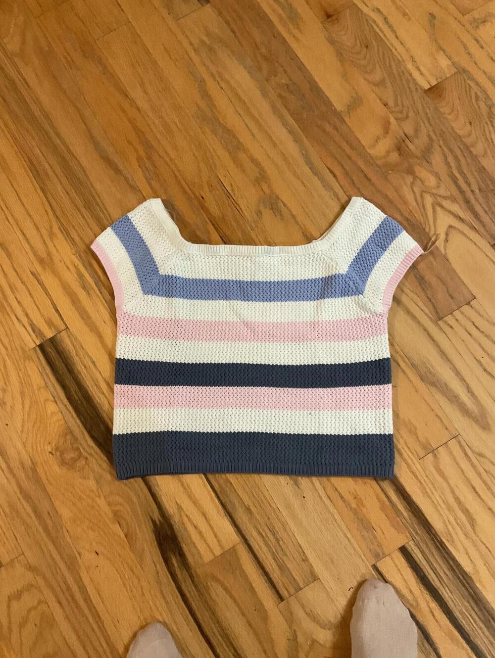 NWT Tilly’s Striped Knit Crop Top Sweater  Size XXL